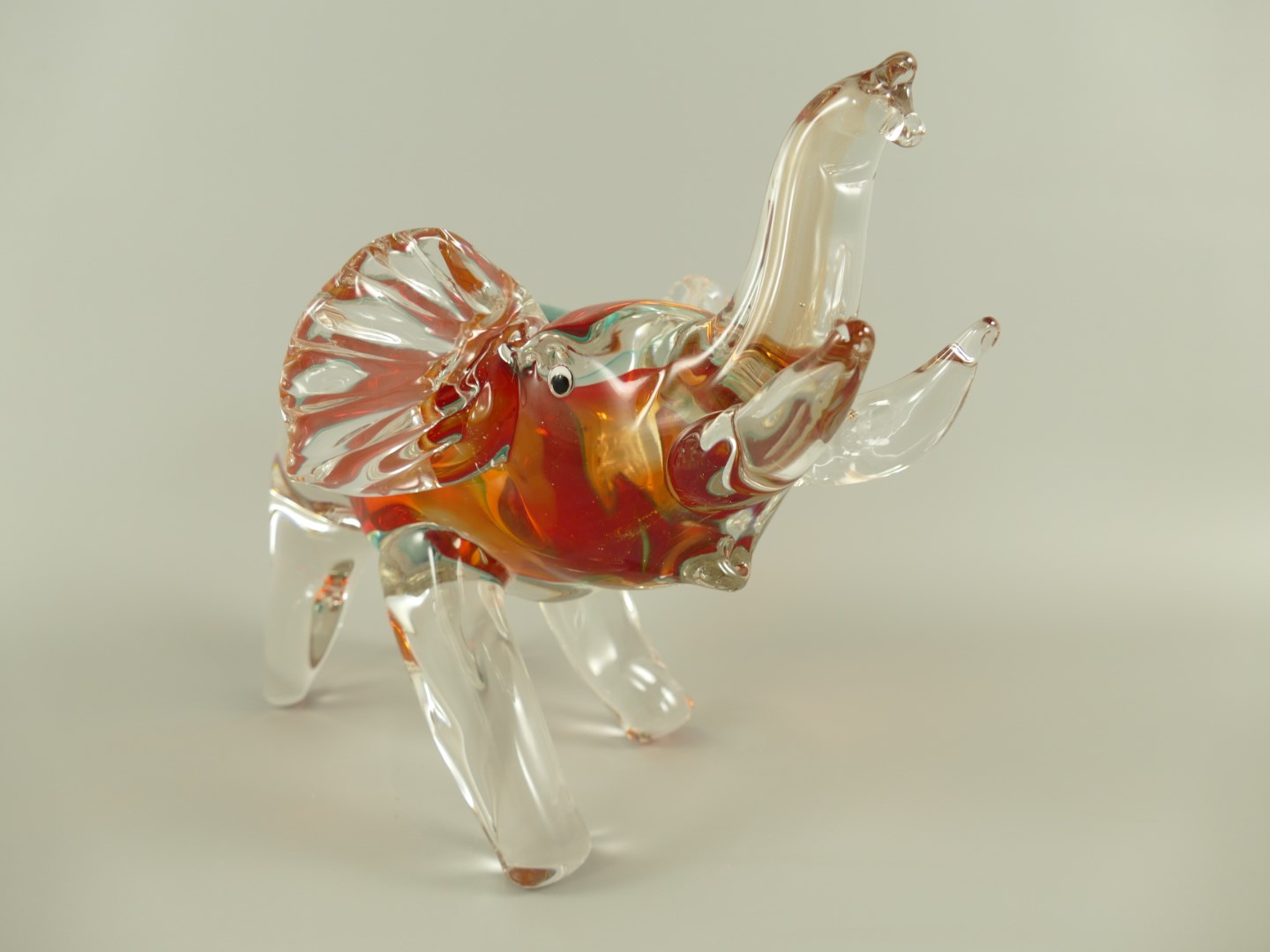 *ANG. Glasfigur Elefant farbe L.29x23cm