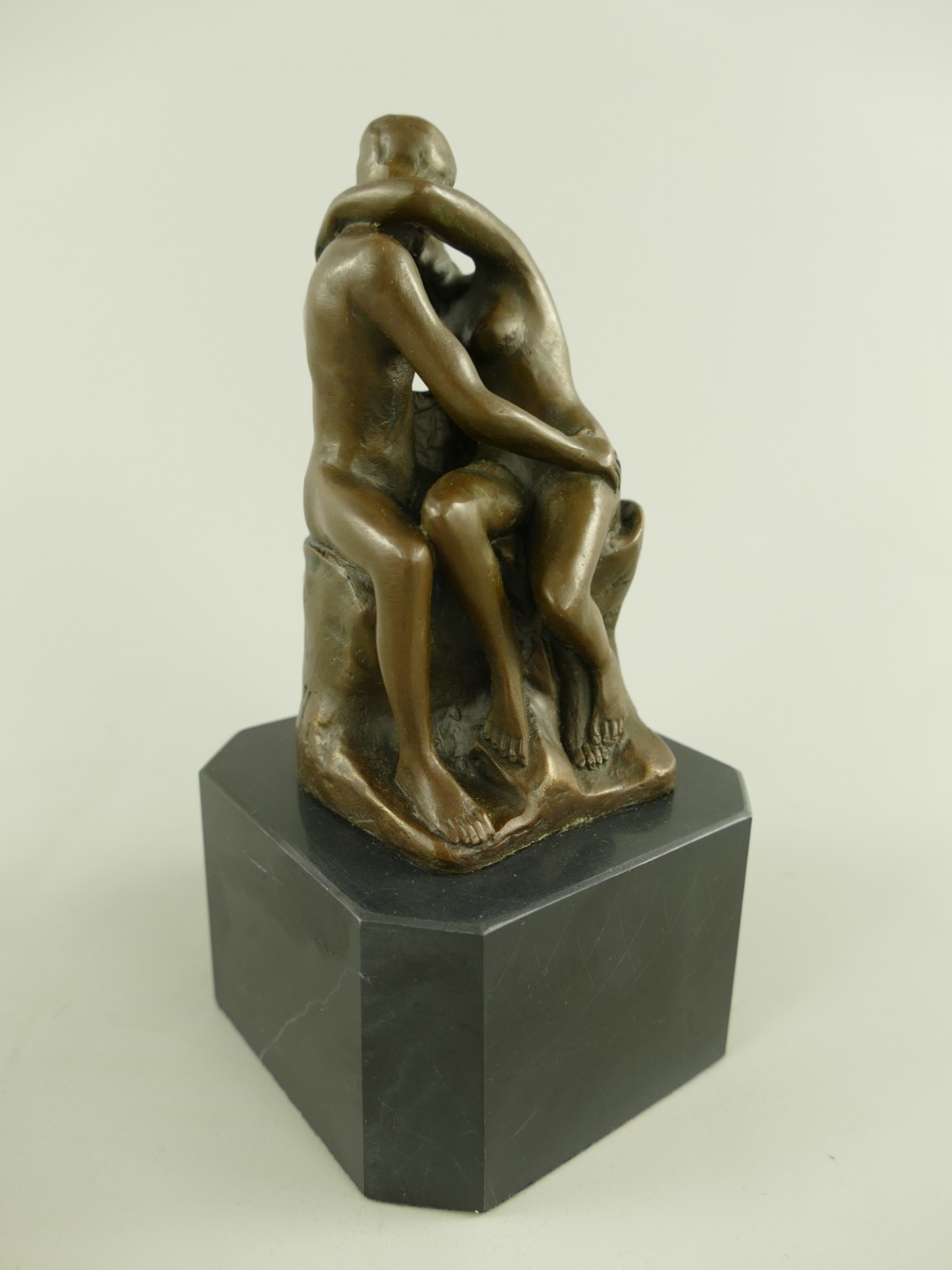 Figur Bronze Der Kuss nach Rodin H.17cm