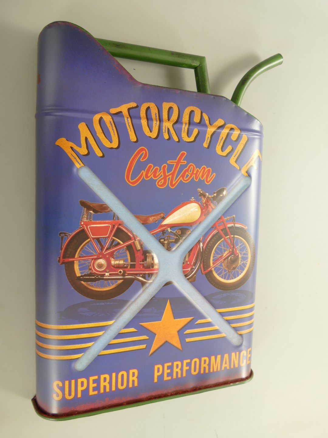 Wandschild(Gestanzt) Kanister Motorcycle H.45cm