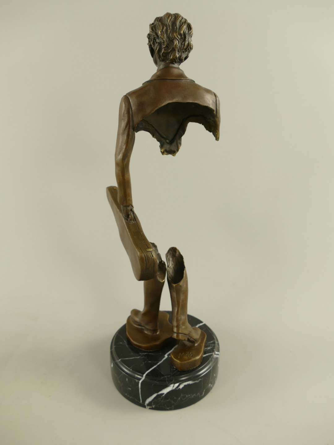 Bronze figur Mann Musiker H.38x15x12cm