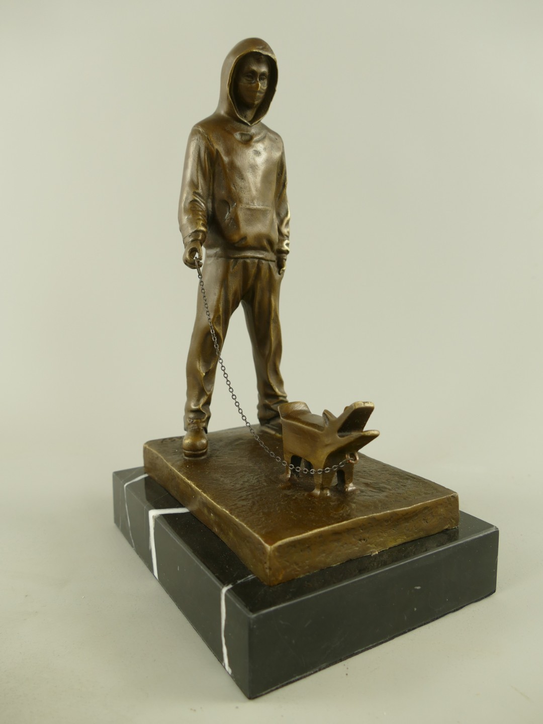 Figur Bronze Banksy Hund H.27cm