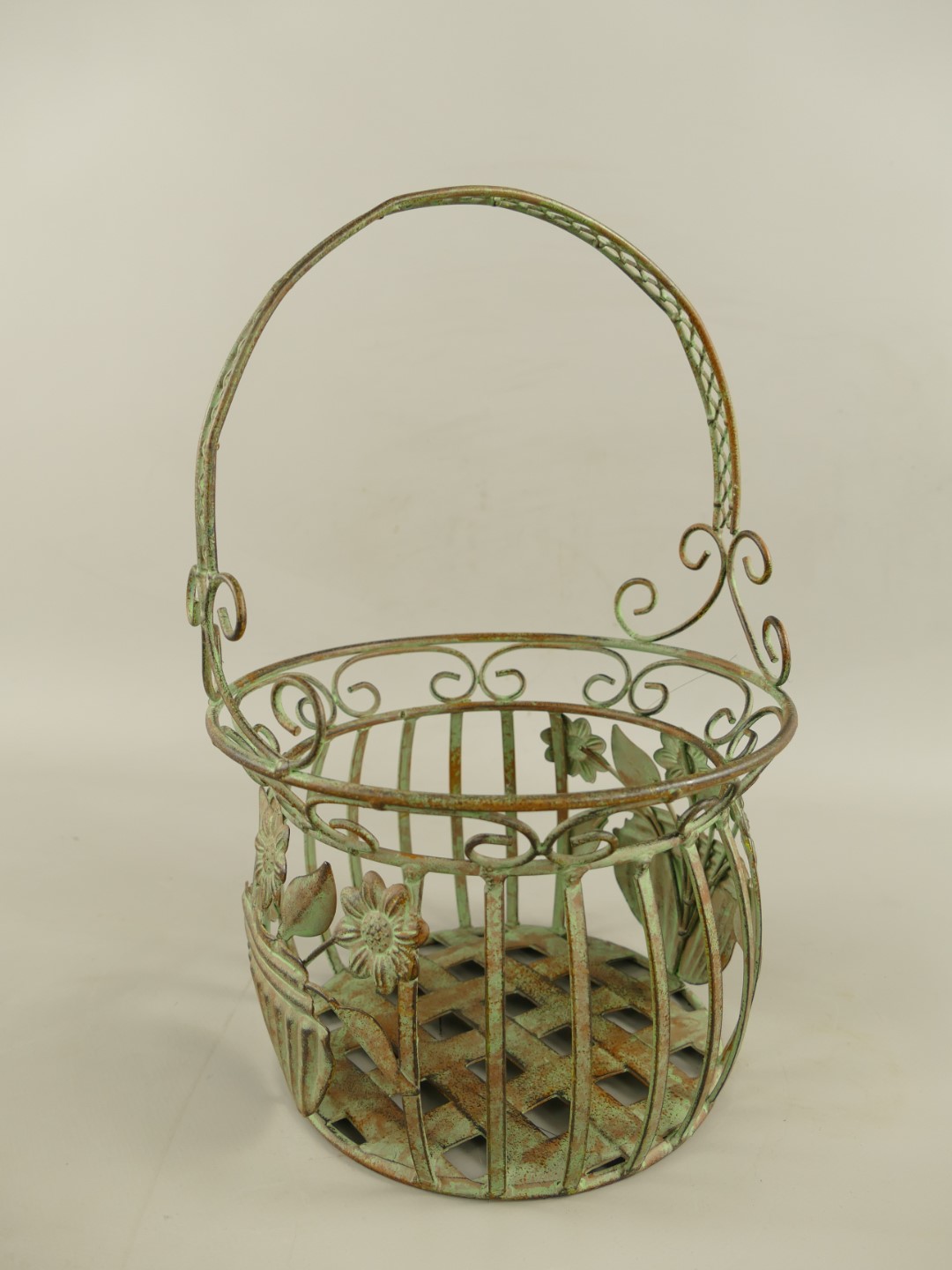 Korbset Eisen grün Set/2 H.32/38cm