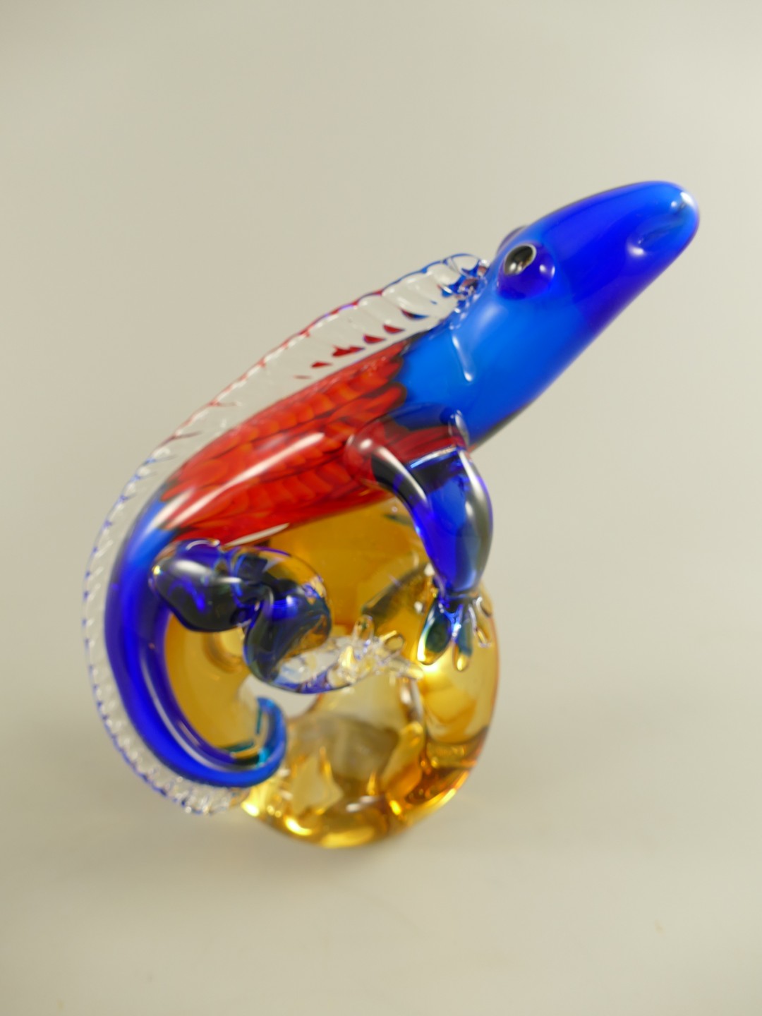 Glasfigur Chamäleon farbe H.23x20x12cm