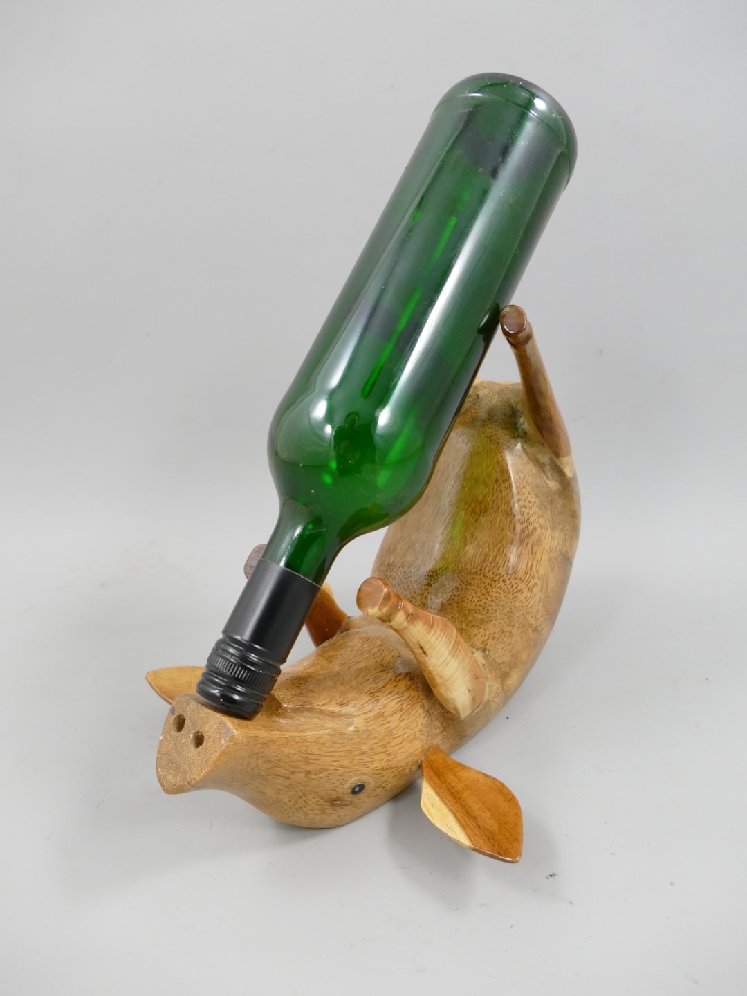 *NT Weinregal SCHWEIN!! TEAK L.30x23cm