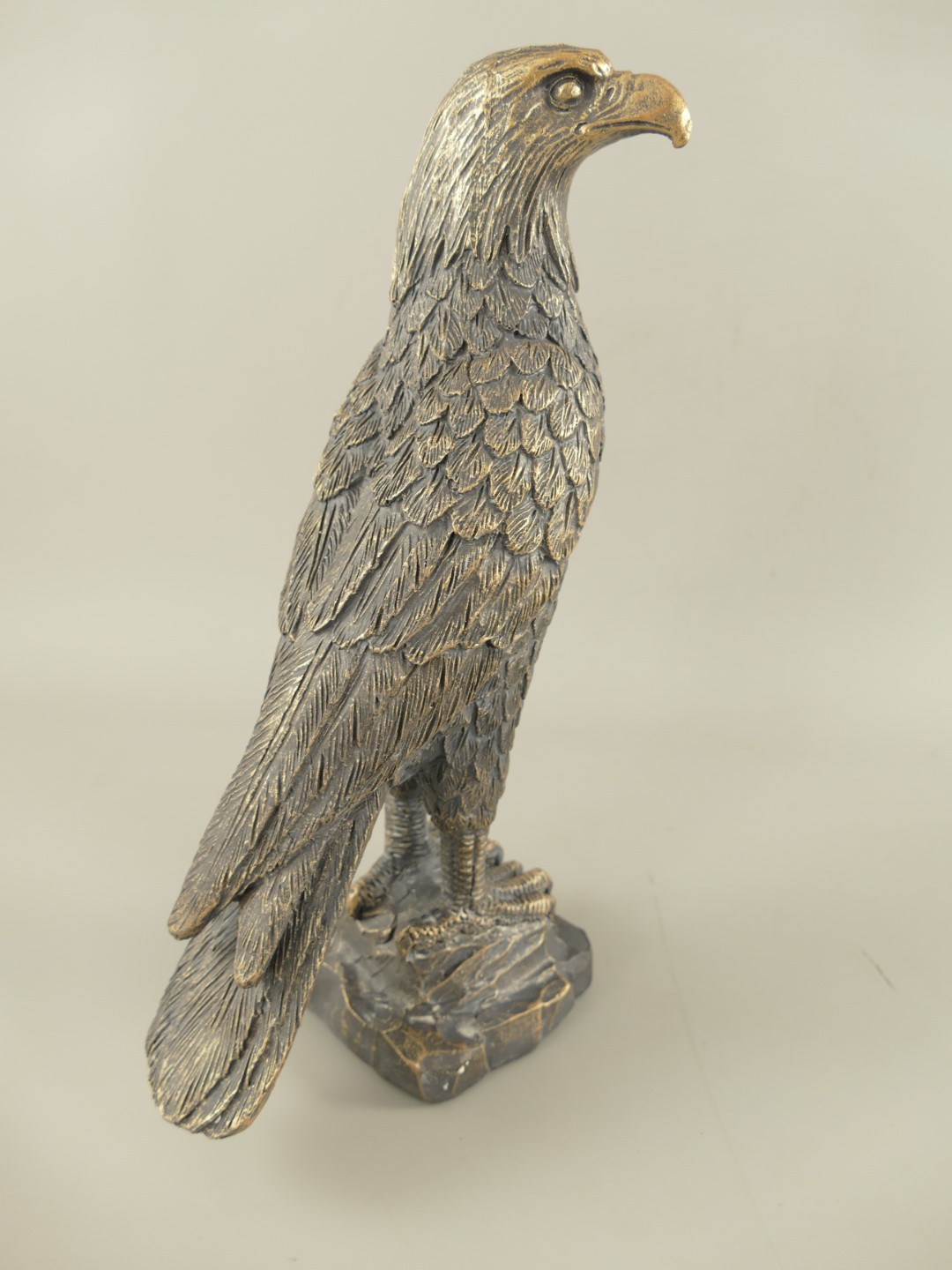 Figur Adler Polystein Bronze farbig H.35x18cm