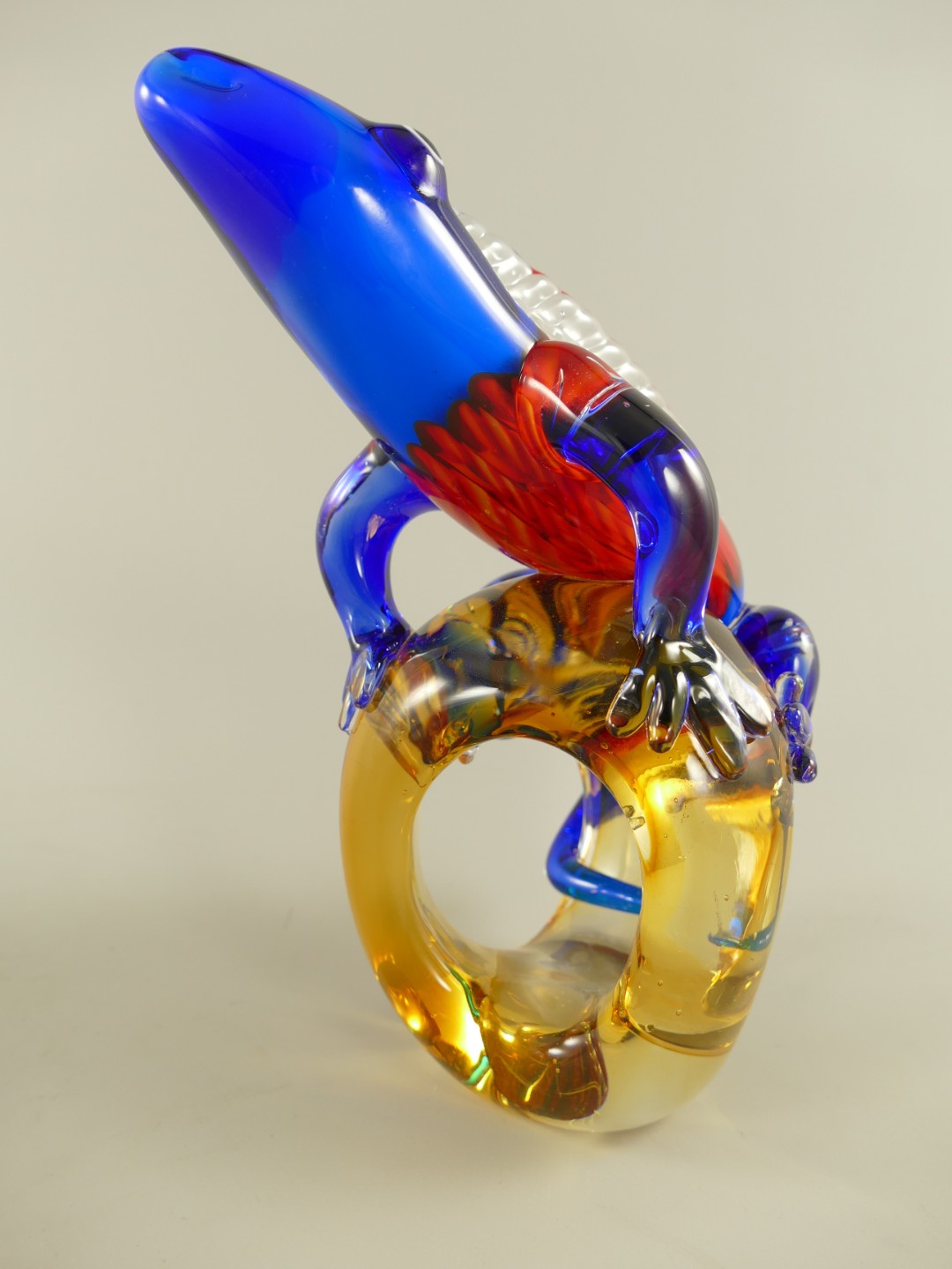 Glasfigur Chamäleon farbe H.23x20x12cm