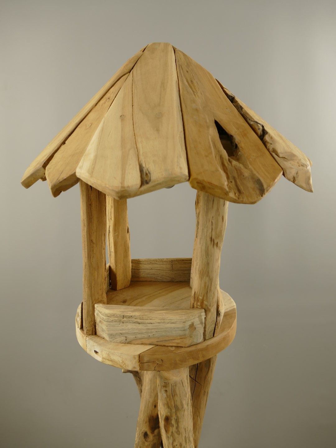 (*)*NT Vogelhaus Teak Holz H.148x48cm