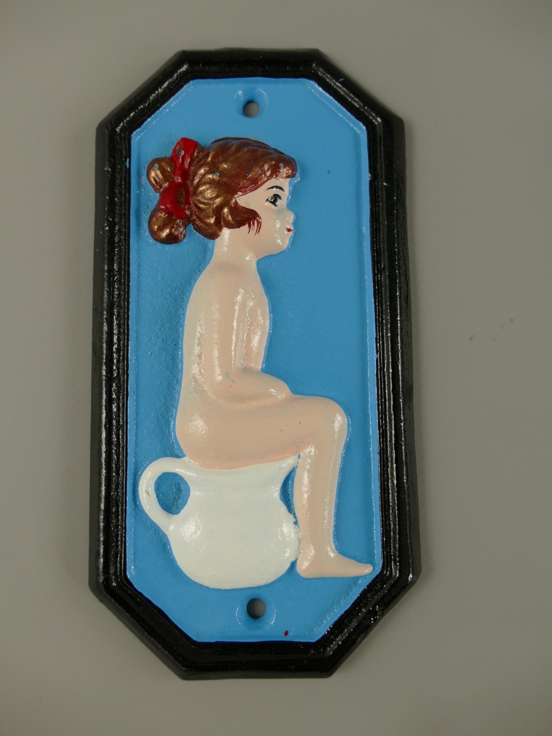 Schild Eisen blau Toilet Man/Frau H.17x9cm SET!!