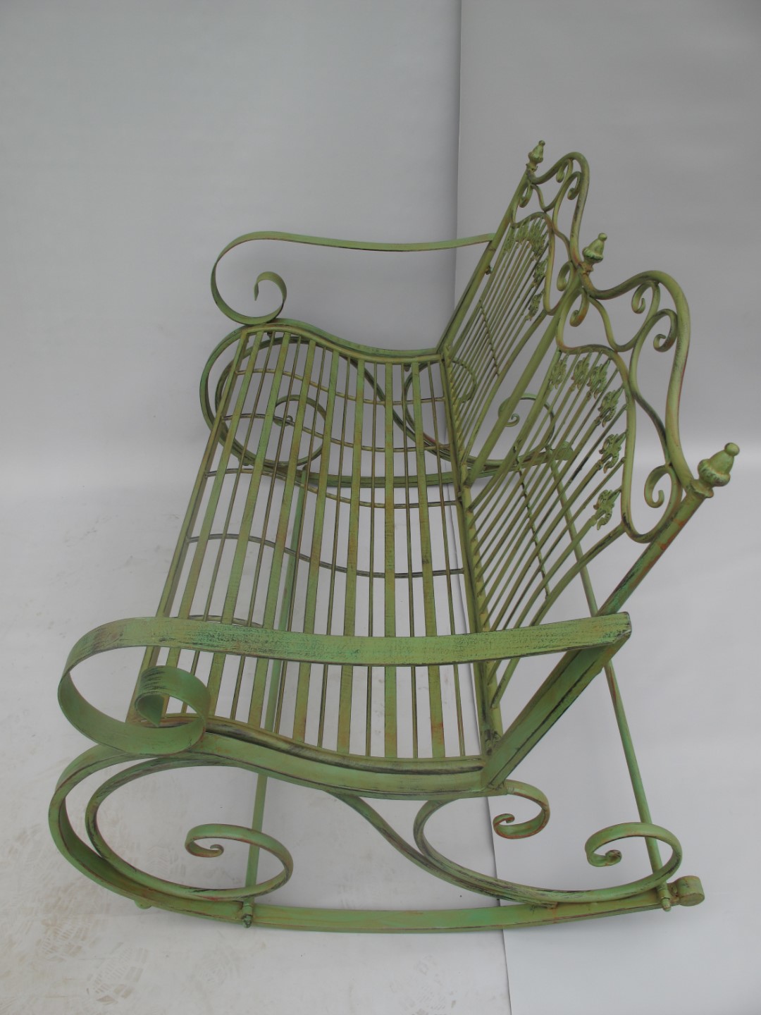 Schaukelbank Eisen rustikal grün L.120-H.90cm