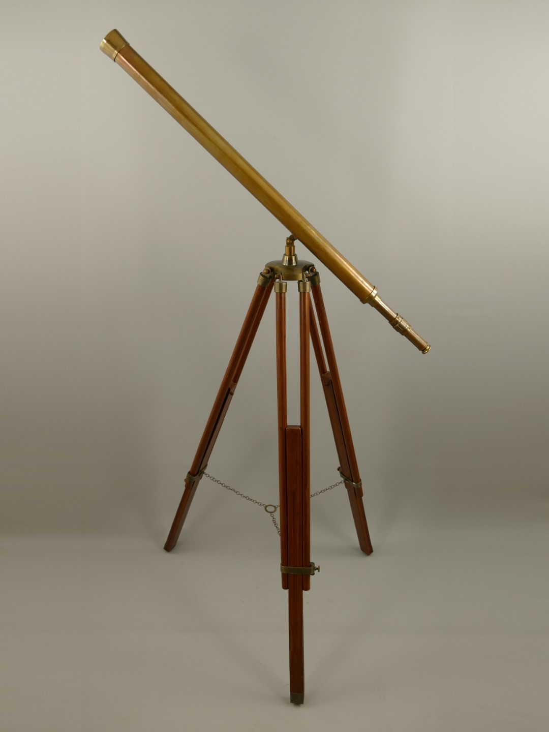 Fernrohr Messing brüniert Holz Stativ H.105cm