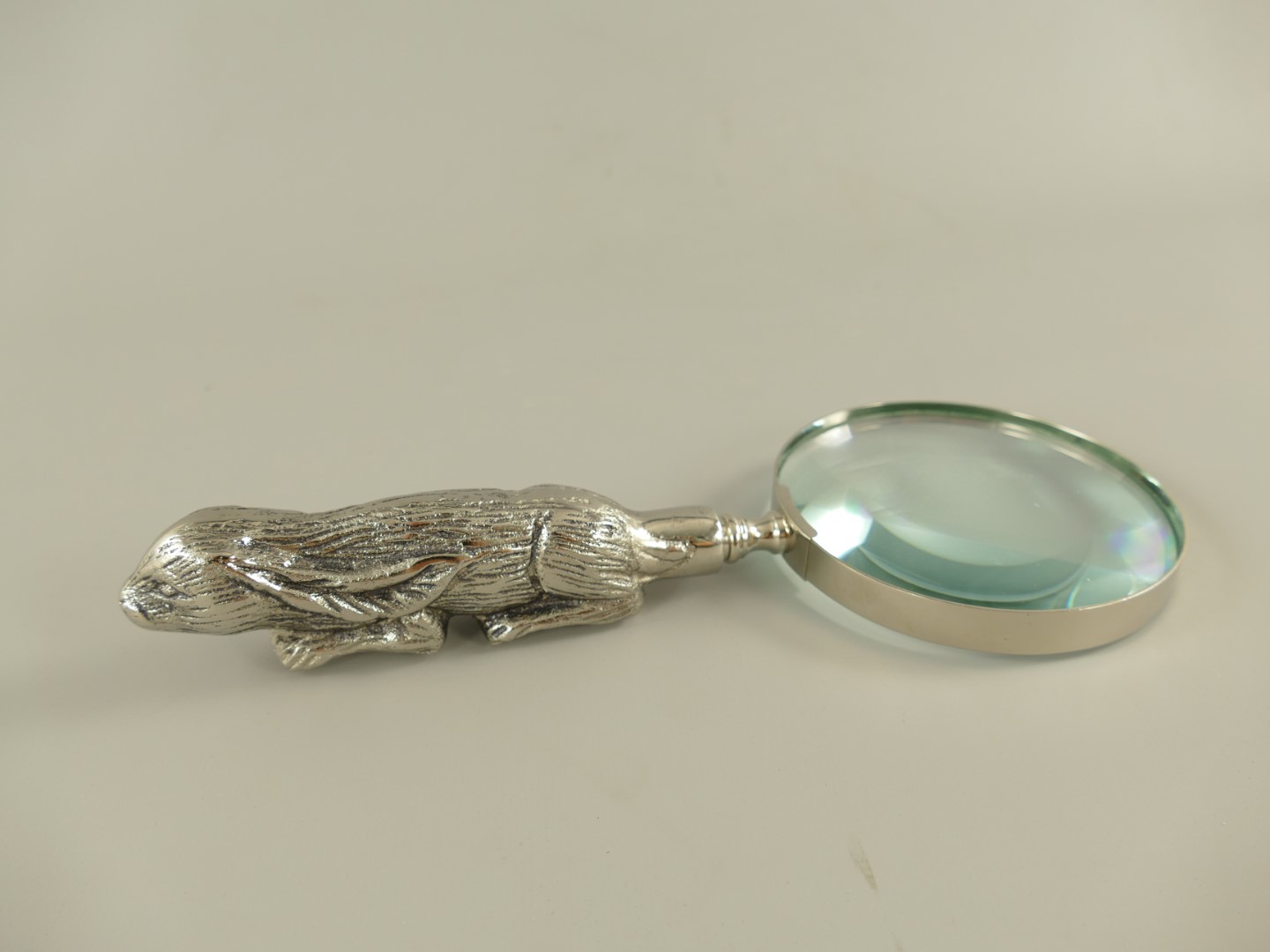 Lupe vernickelt Hasen  D.10-L.25cm