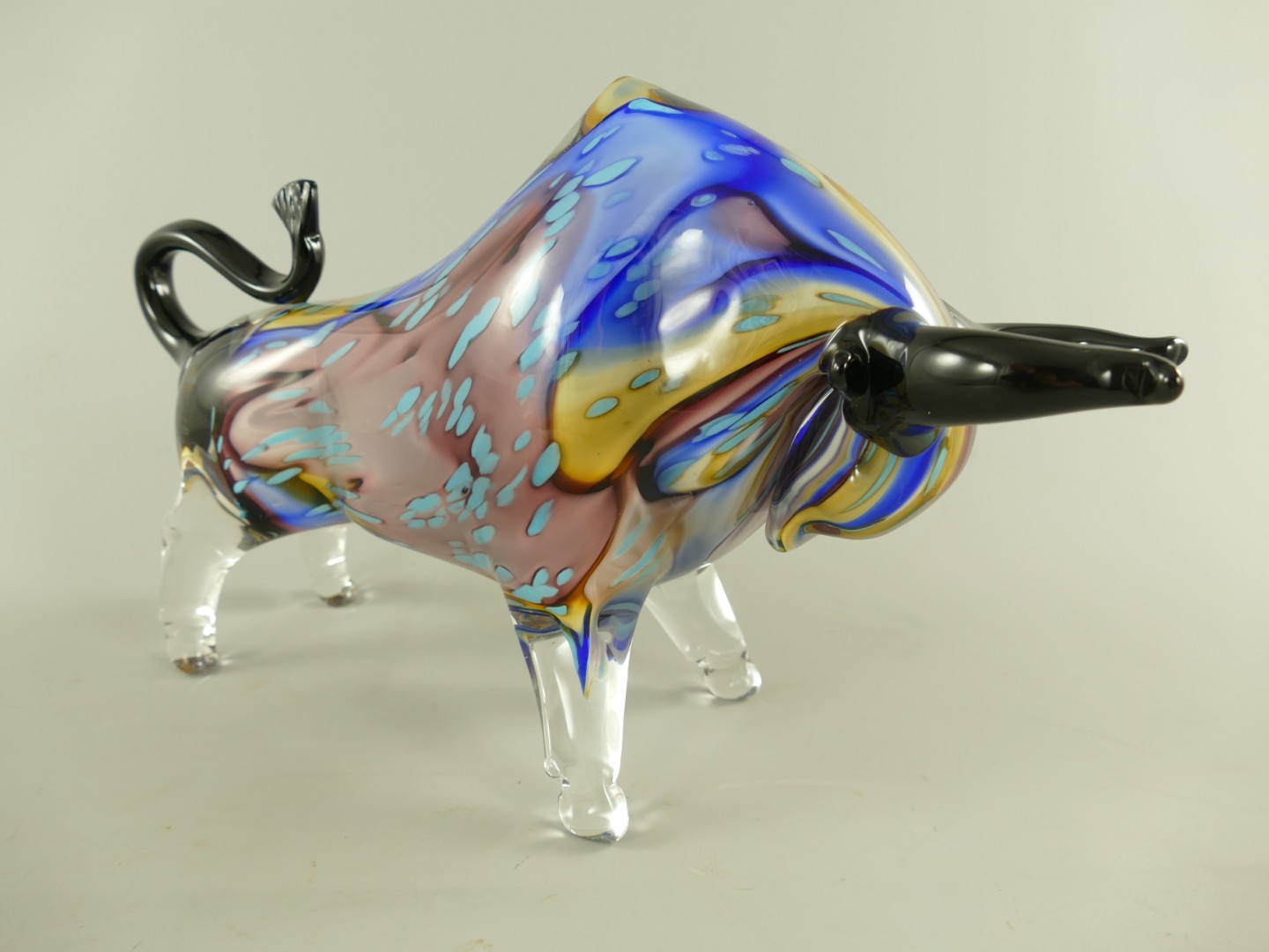 Glasfigur Murano styl Bülle farbe H.38cm