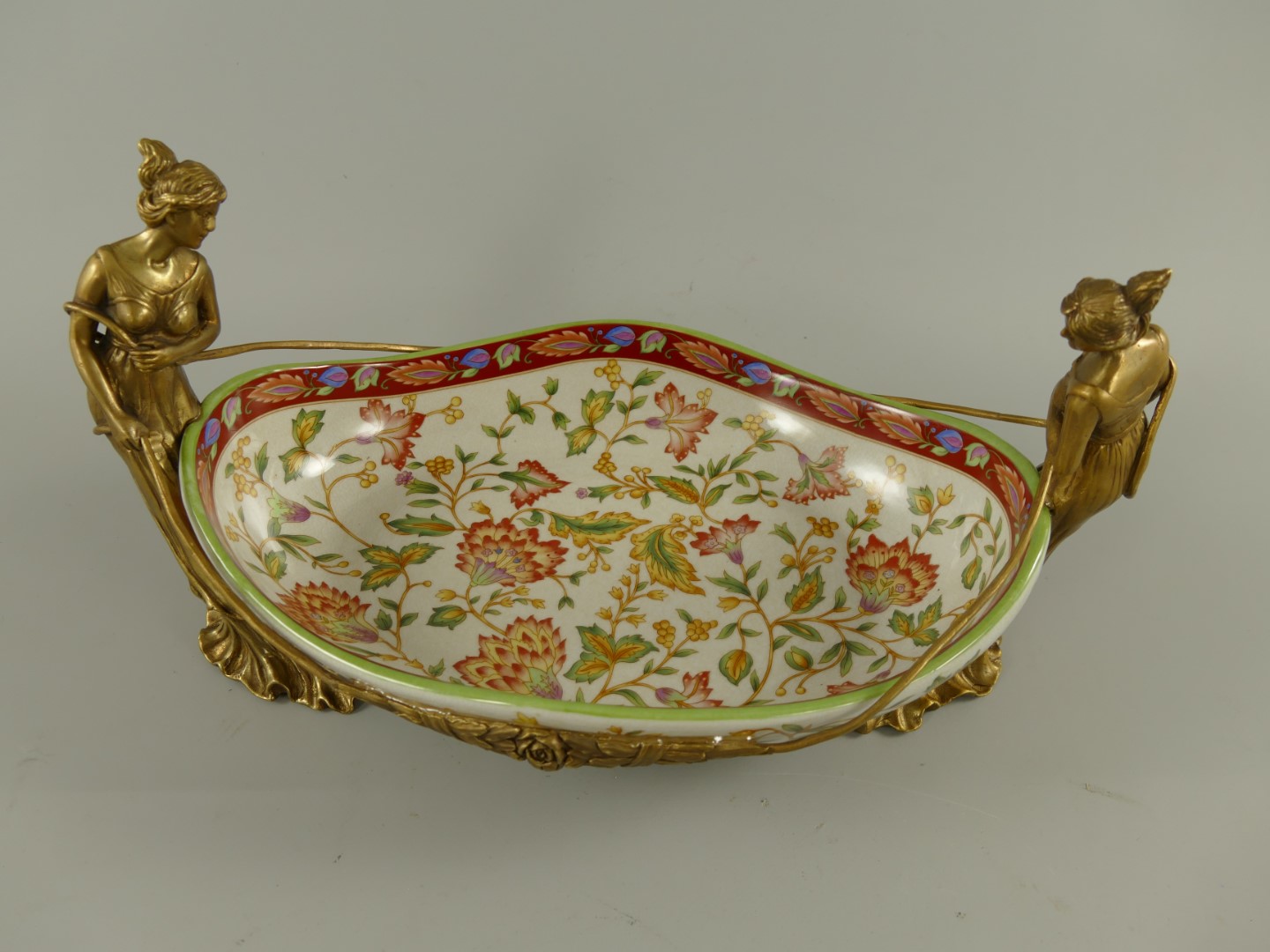 Schale FARBE Porzellan/Messing L.40x21cm