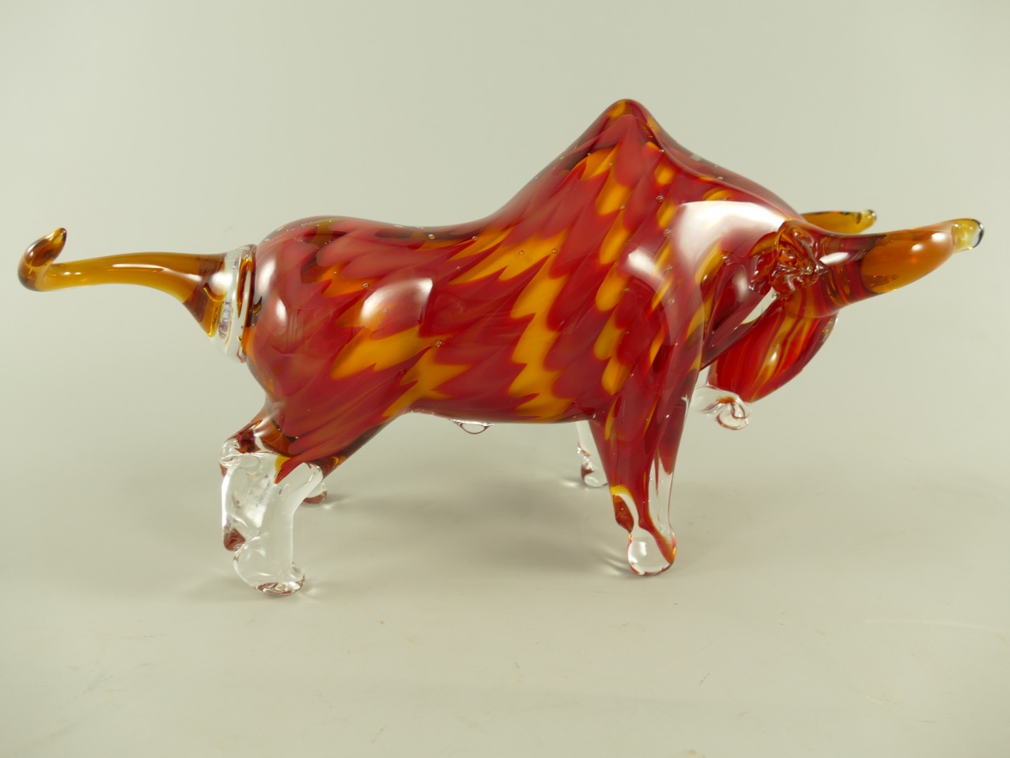 Glasfigur Murano styl Bülle farbe L.34cm