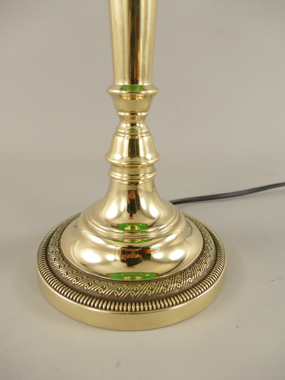 Pilzlampe Messing (Glas farb. grün) H.40cm