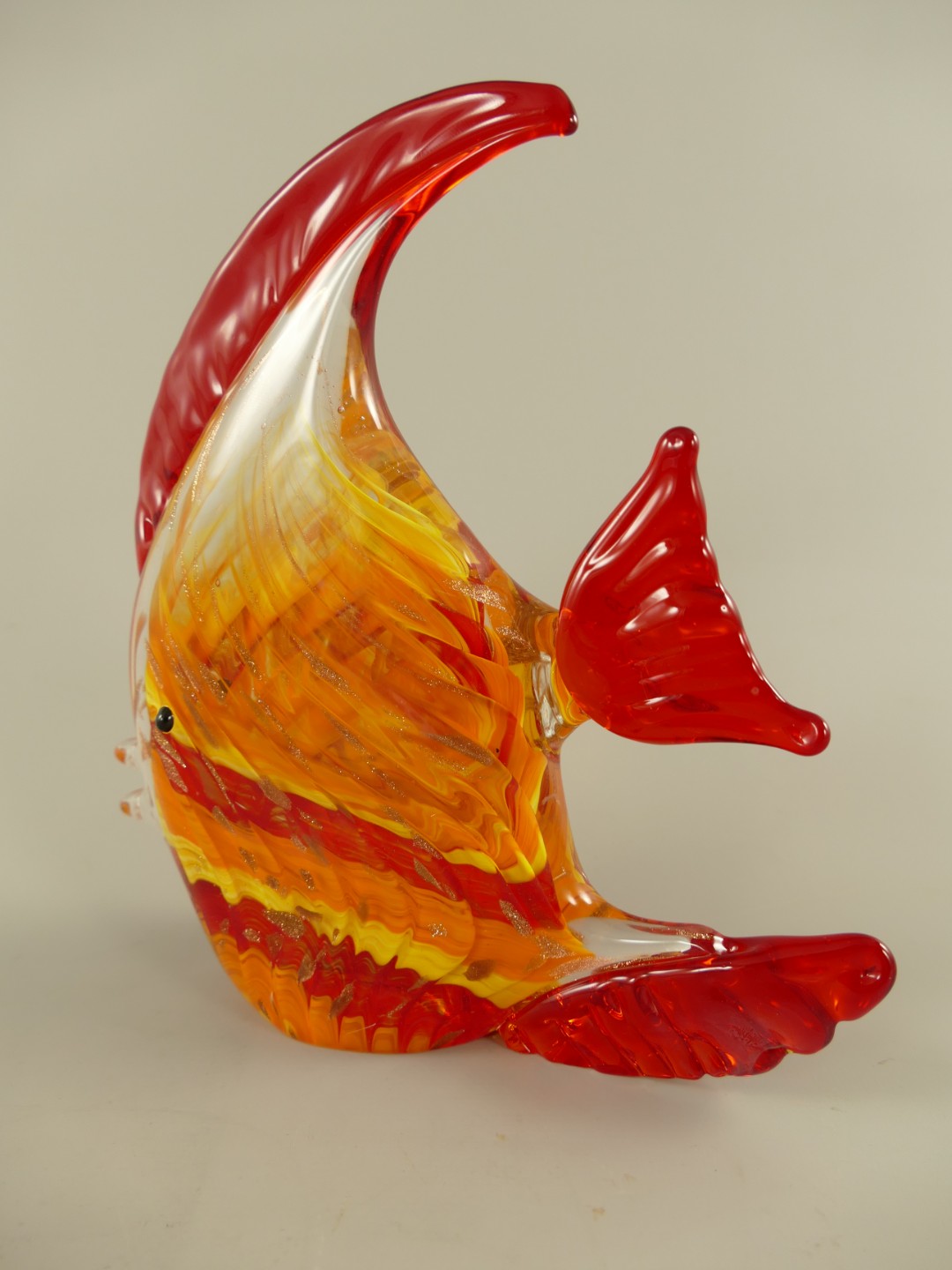 Glasfigur Muranostyl Fisch farbe H.20cm