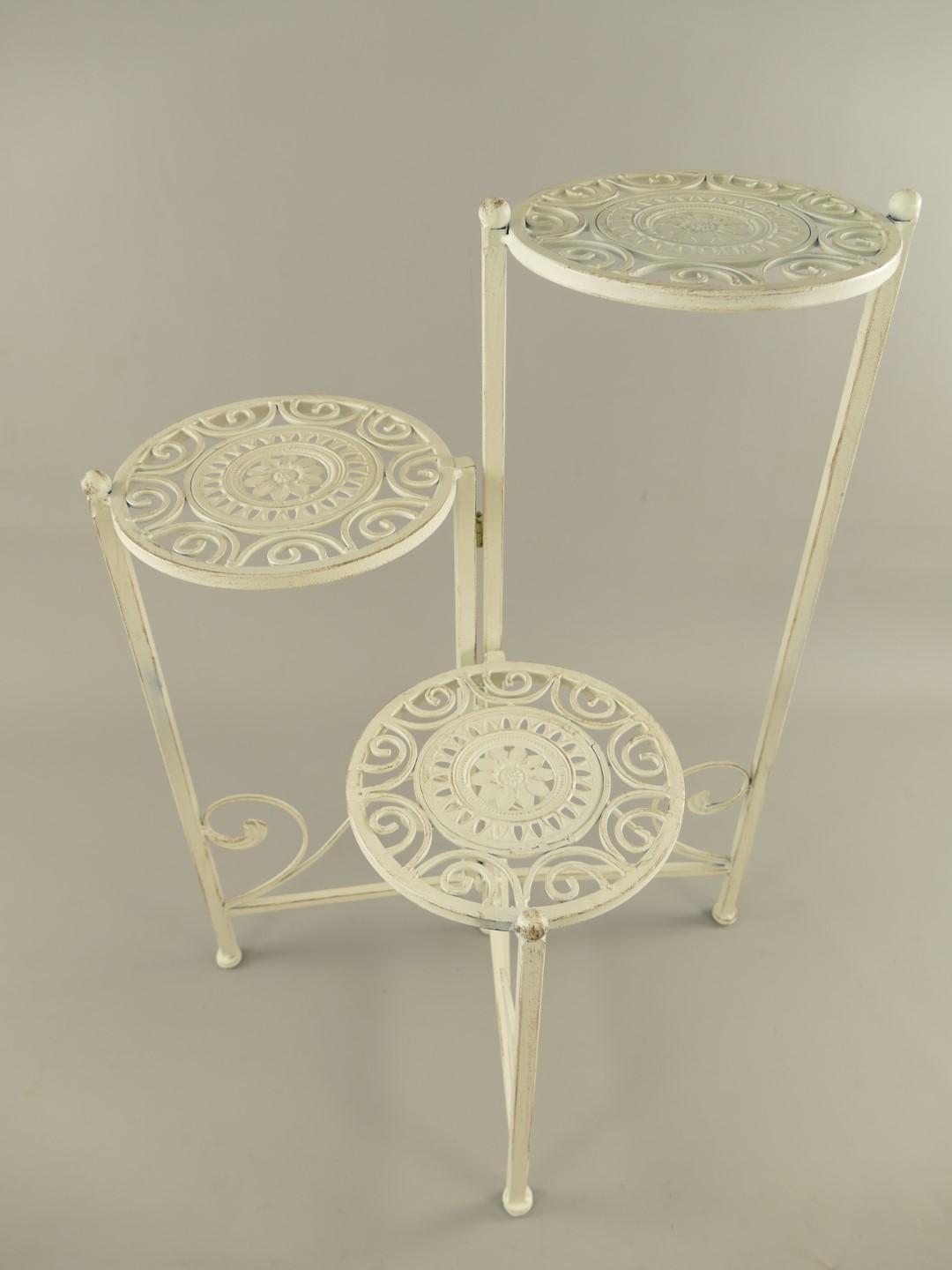 Tisch Eisen Rust. weiss 3tlg. H.67x47x45cm