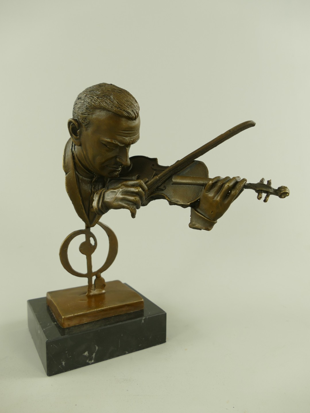 Figur Bronze Mann mit Violine H.23x16x18cm