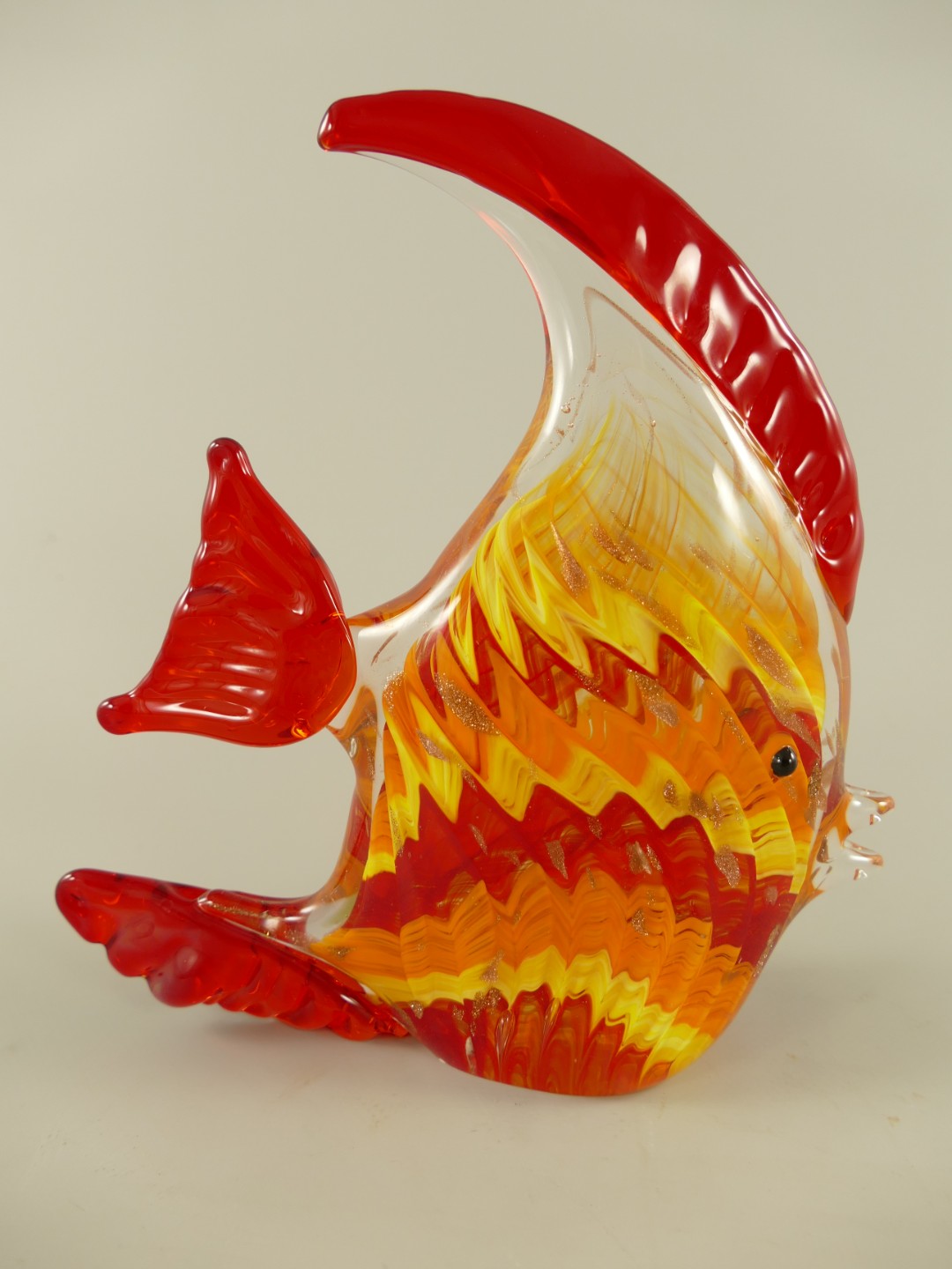 Glasfigur Muranostyl Fisch farbe H.20cm