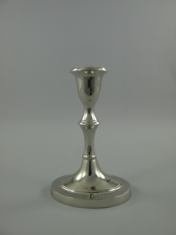 *ANG. Vernickelter Leuchter ALU H.13x8cm