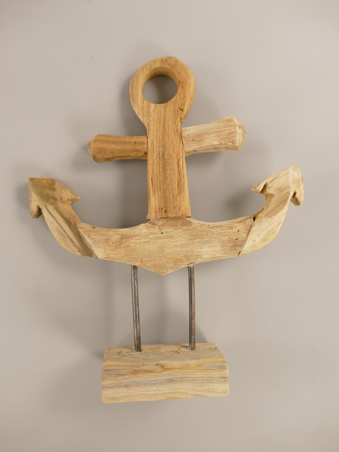 *NT Deko Anker Steh Set/3 Teak Holz/Eis.H.30/50