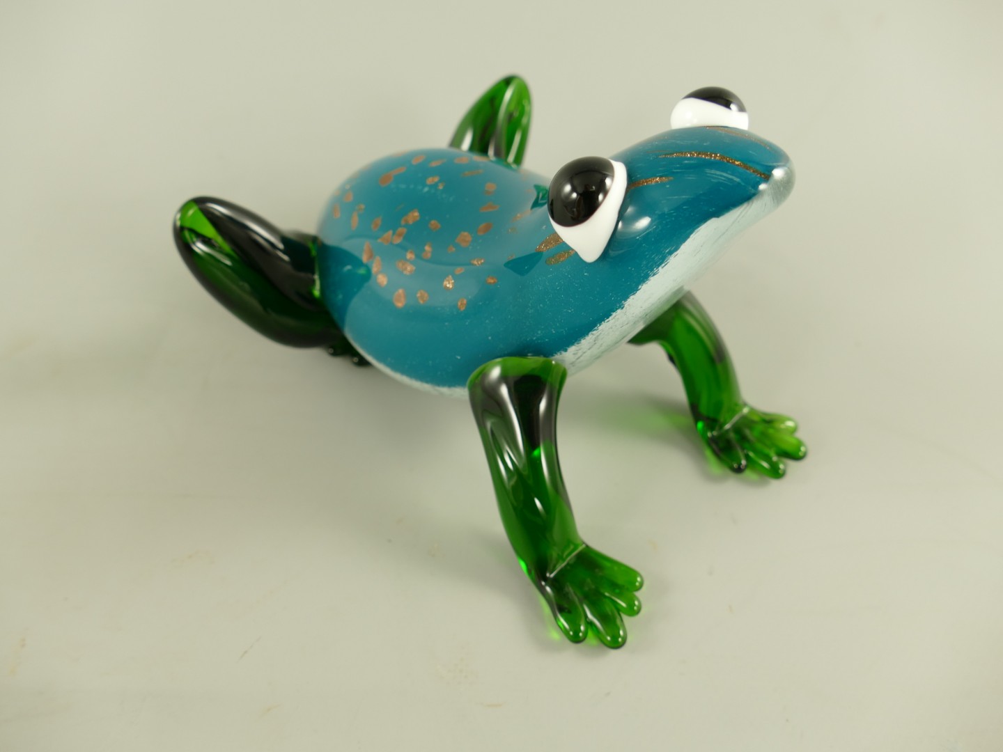 Glasfigur Murano styl Frosch farbe L.17cm