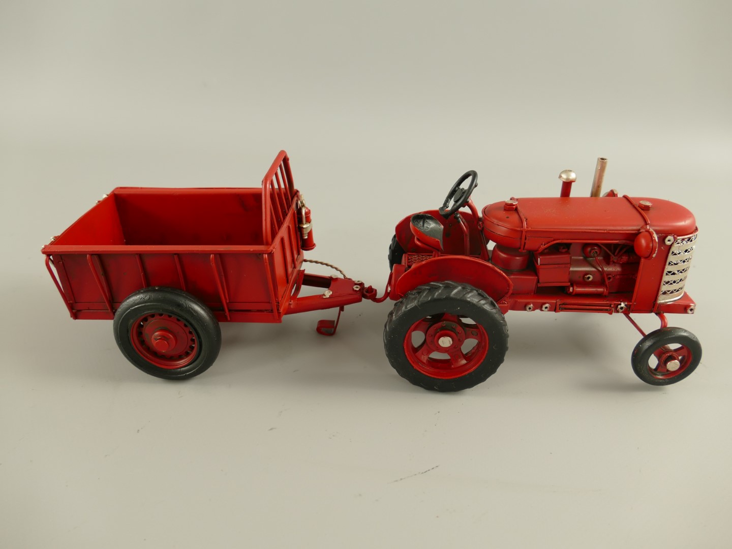 Traktor mit anhänger Antik Eisen L.32x10cm