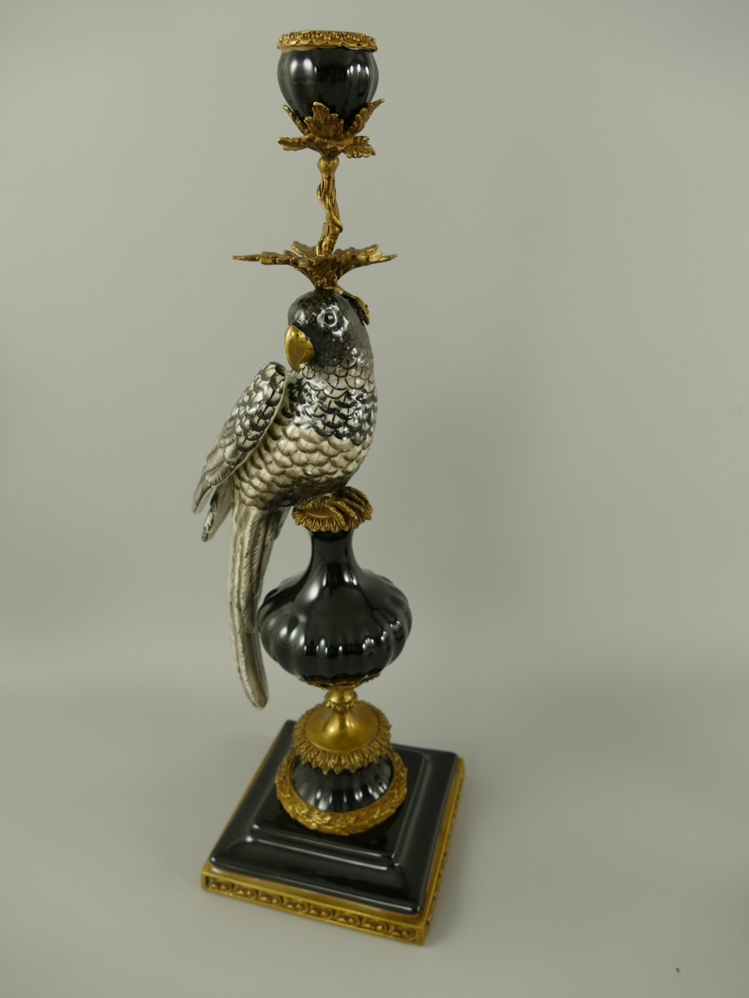 *NT Porzel./Bronz Papagei Links/Rechts H.48cm SET!