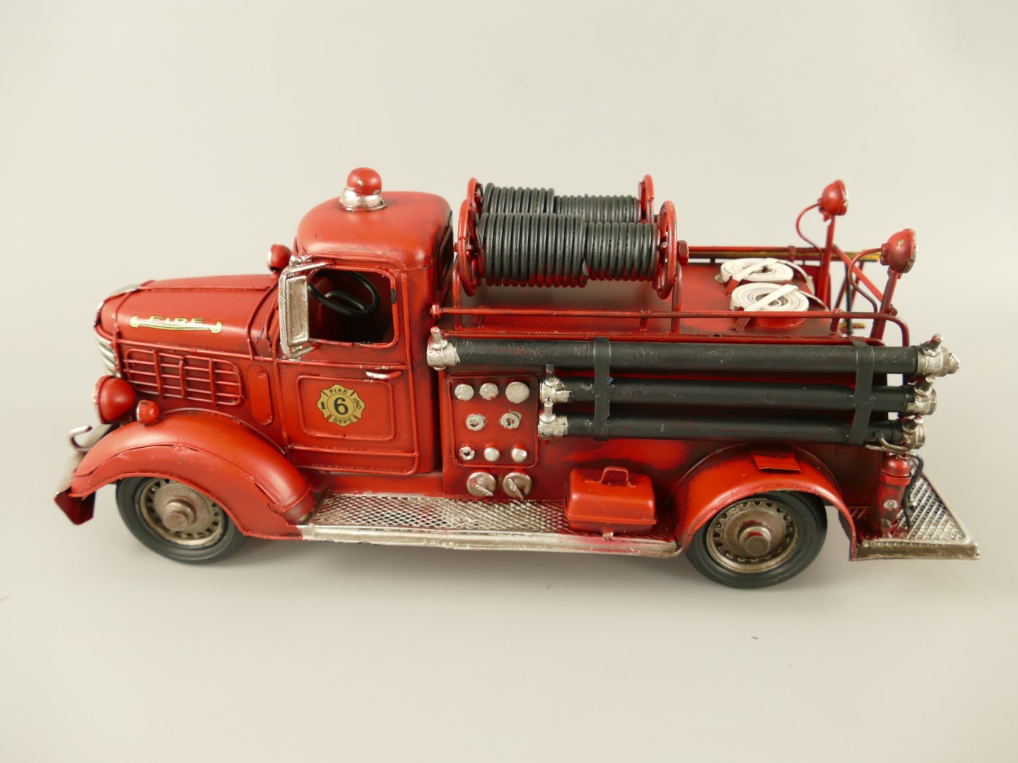 Feuerwehrwagen Antik Eisen L.35cm