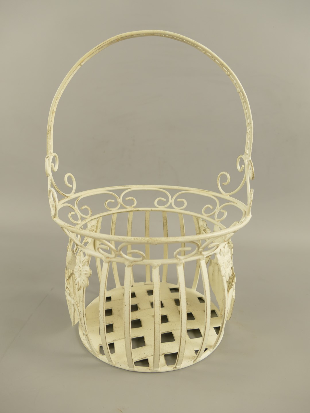 Korbset Eisen weiss Set/2 H.32/38cm