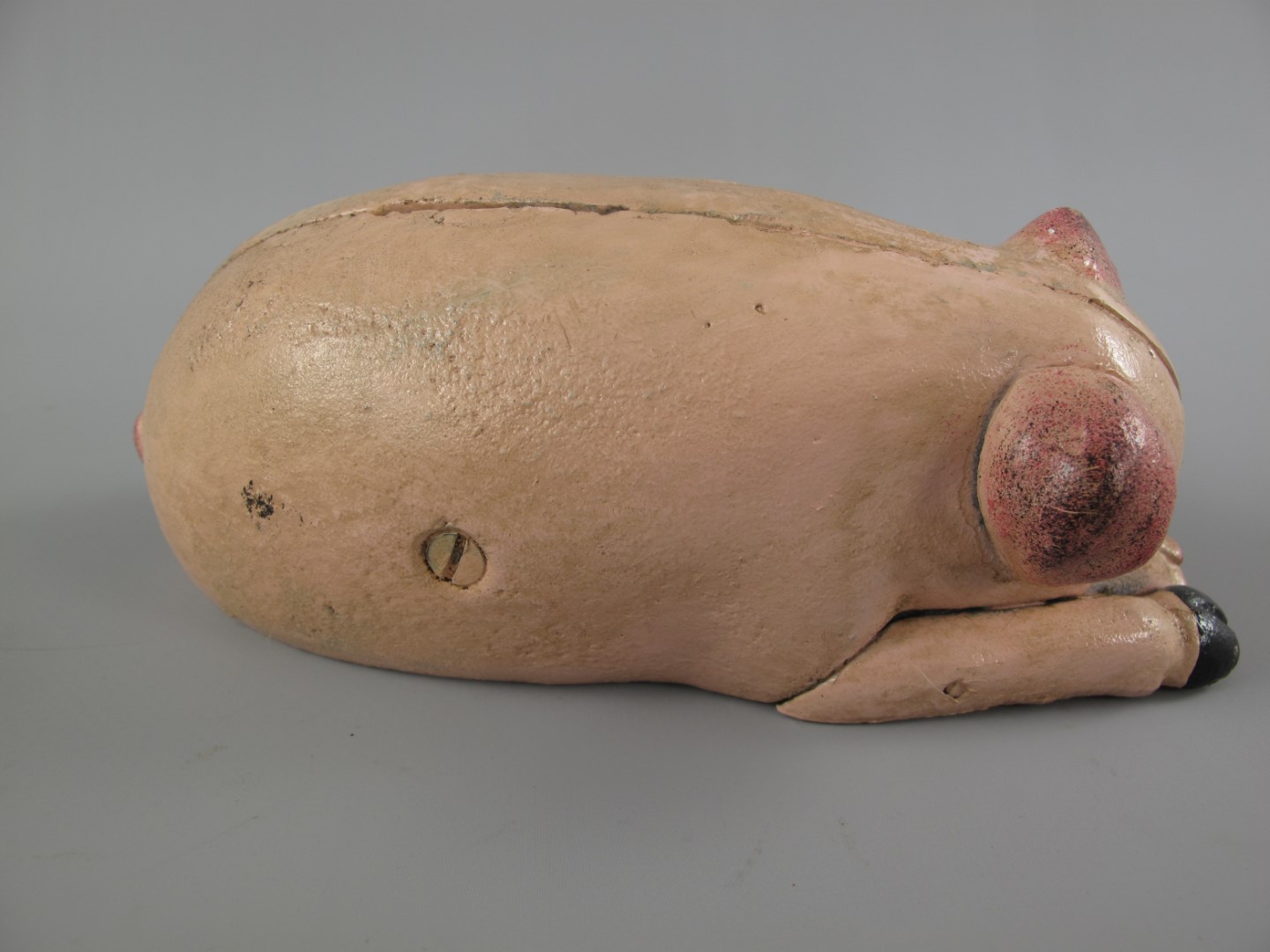 Sparschwein Schläfend Eisen farbig L.18x10cm