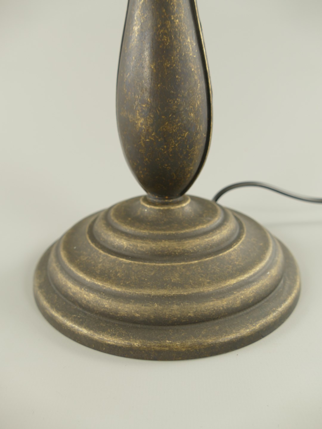 Pilzlampe Messing brün.(Glas weiss 162.PS-W)H.38cm