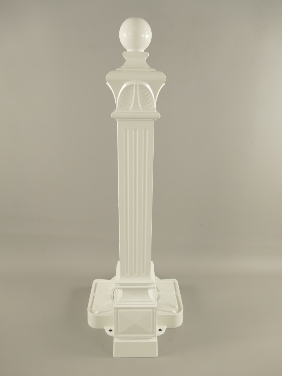 Zapfsäule Eckig Alu. weiss Mes. Hahn H.83x33cm