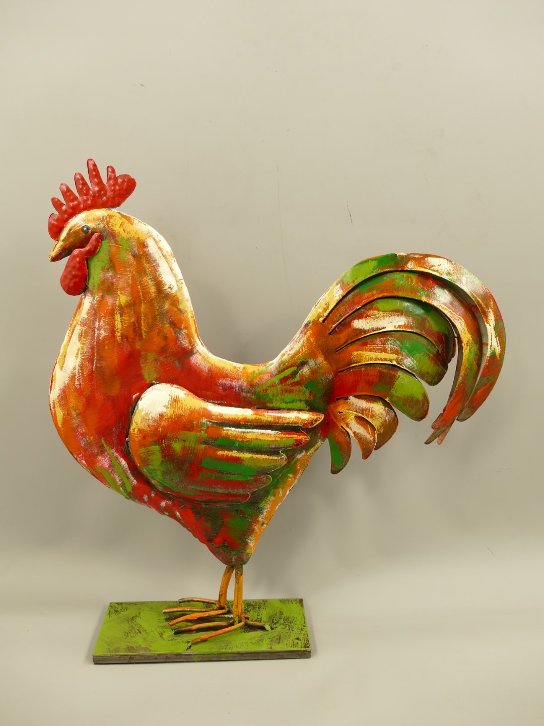 RAUS*PREIS Hahn Eisen farbig H.56cm