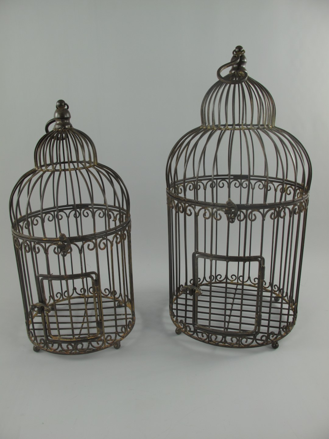 Käfig Eisen rust. braun Set/2 H.55/67-D.24/29cm