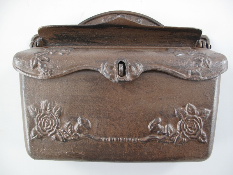 Wandbriefkasten eisen rustikal braun L.32x26cm