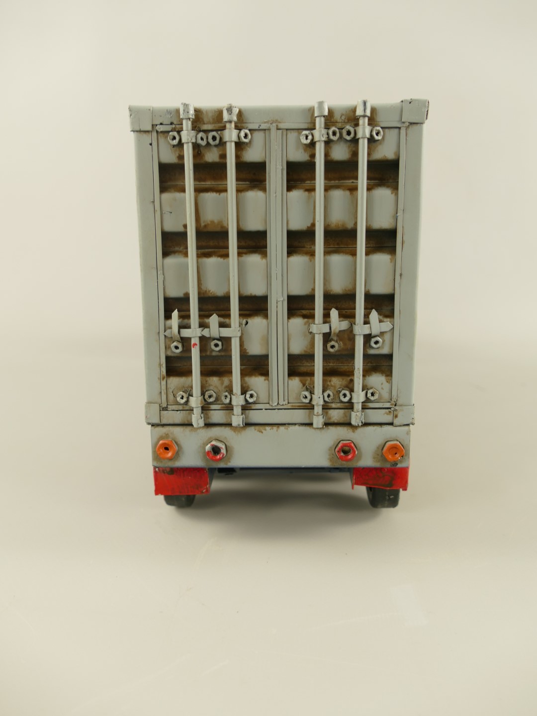 *ANG. Truck mit Container Antik Eisen L.48cm