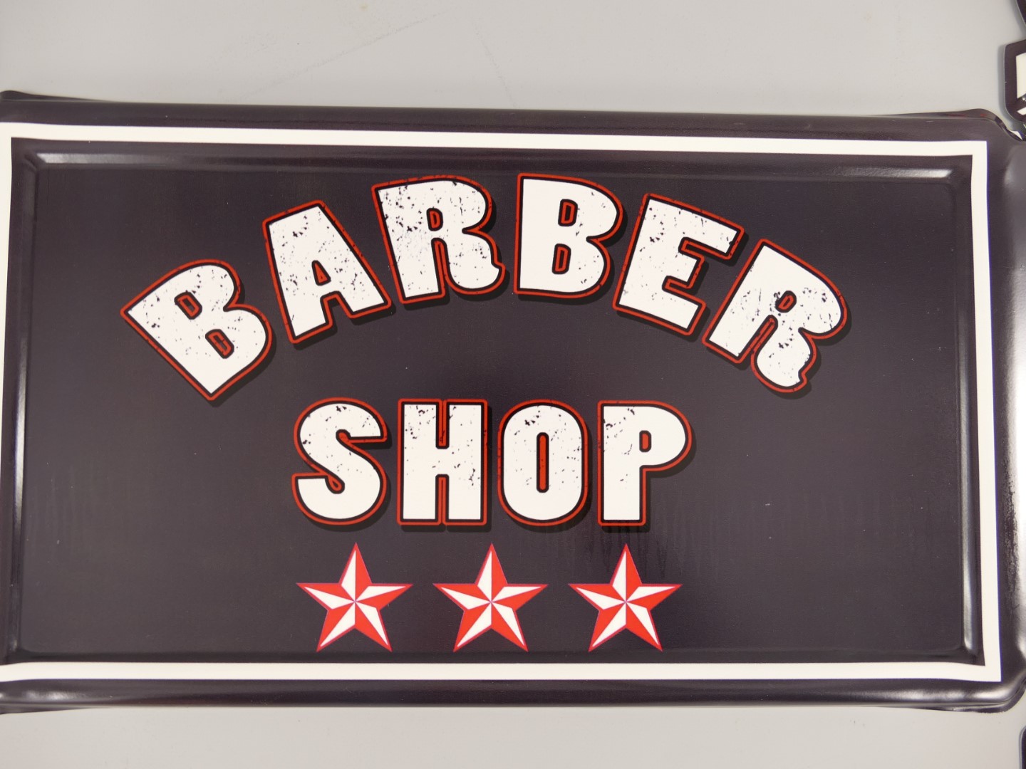 *ANG. Wandschild(Gest.)Eisen Barber Shop H.65x69cm