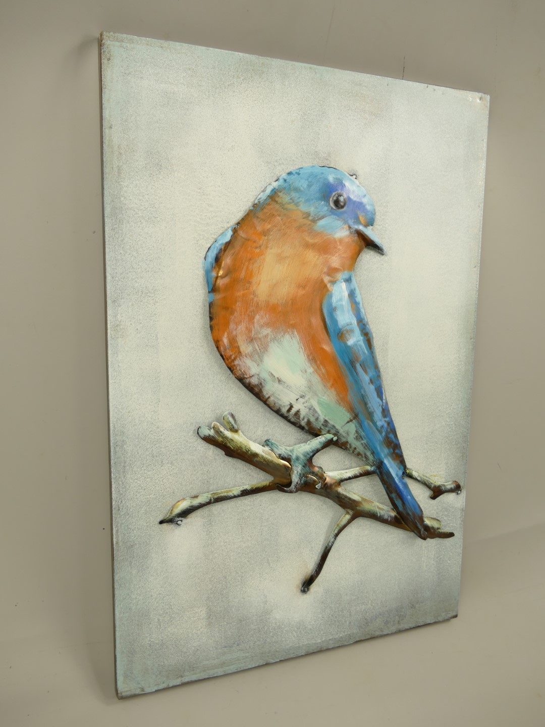 (*) Metallbild (3D) Eisen Vogel H.60x40cm