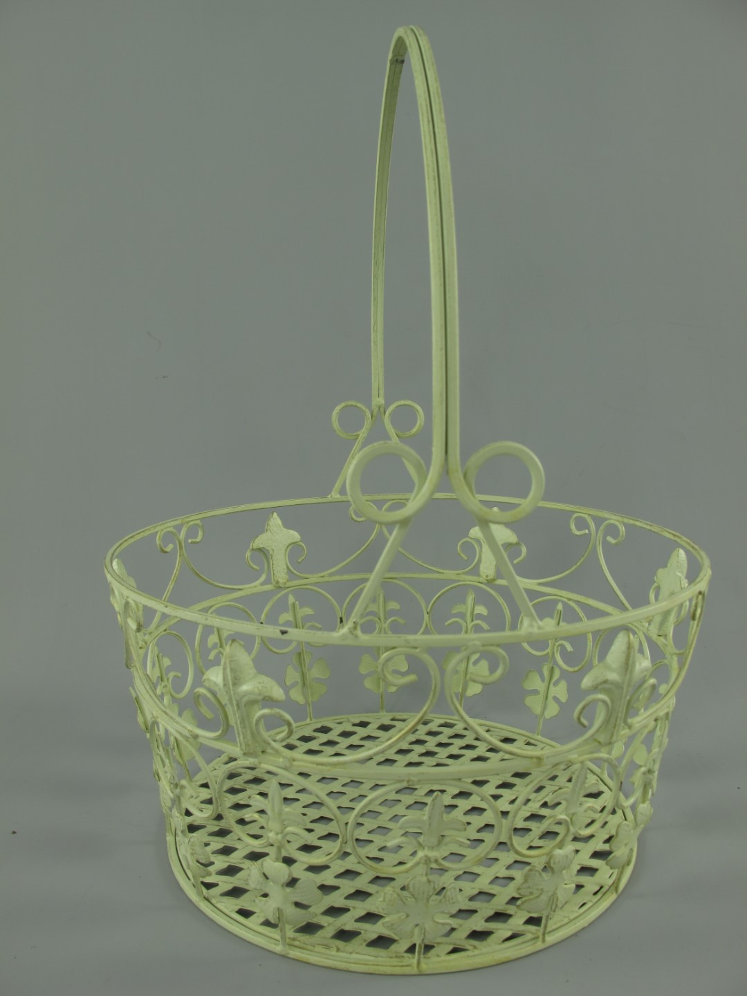 Korbset Eisen weiss Set/3 H.35/39/42-D.24/28/33cm