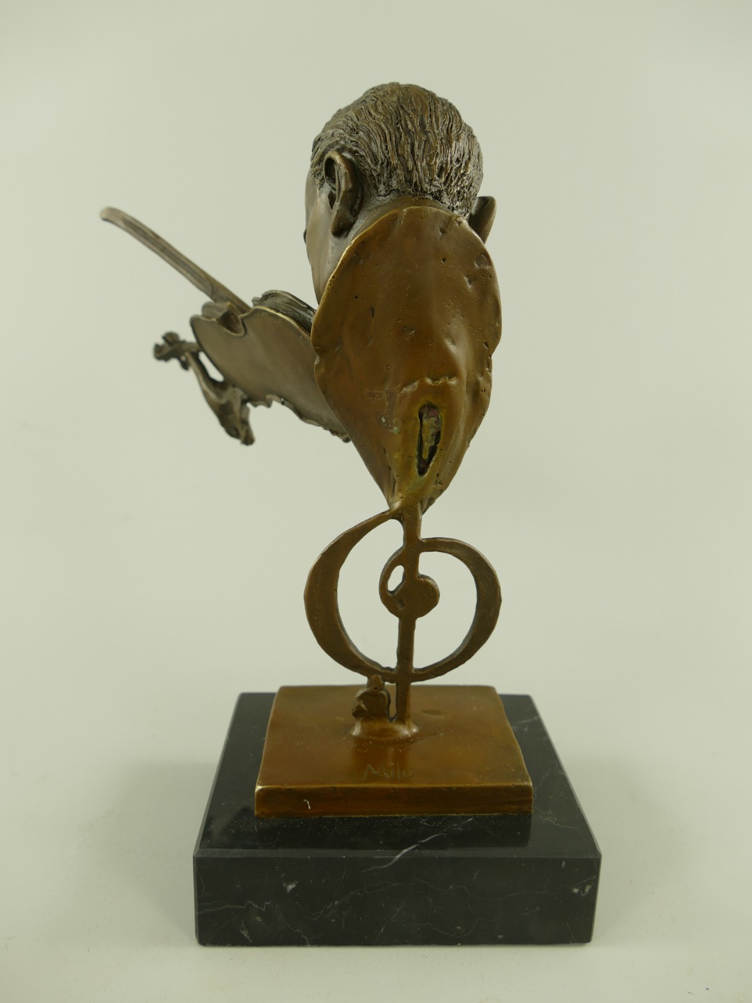 Figur Bronze Mann mit Violine H.23x16x18cm