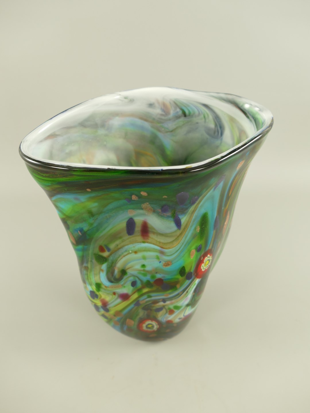 Glas Vase farbe H.35cm
