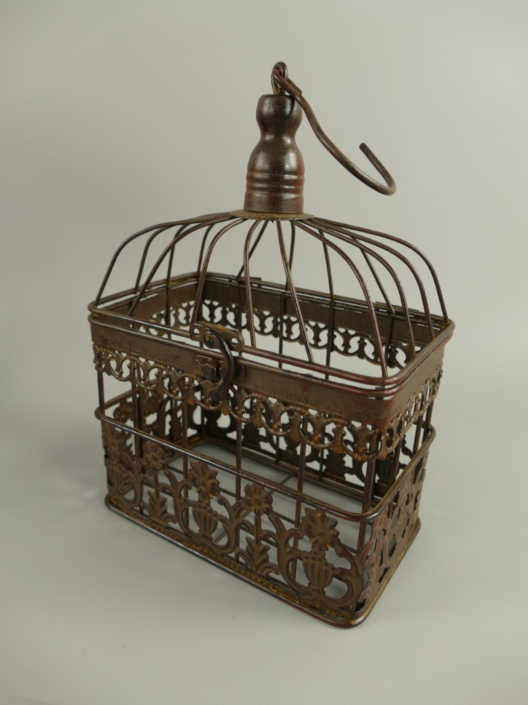 Käfig(eckig) Eisen rust. braun Set/3 H.43/34/25cm