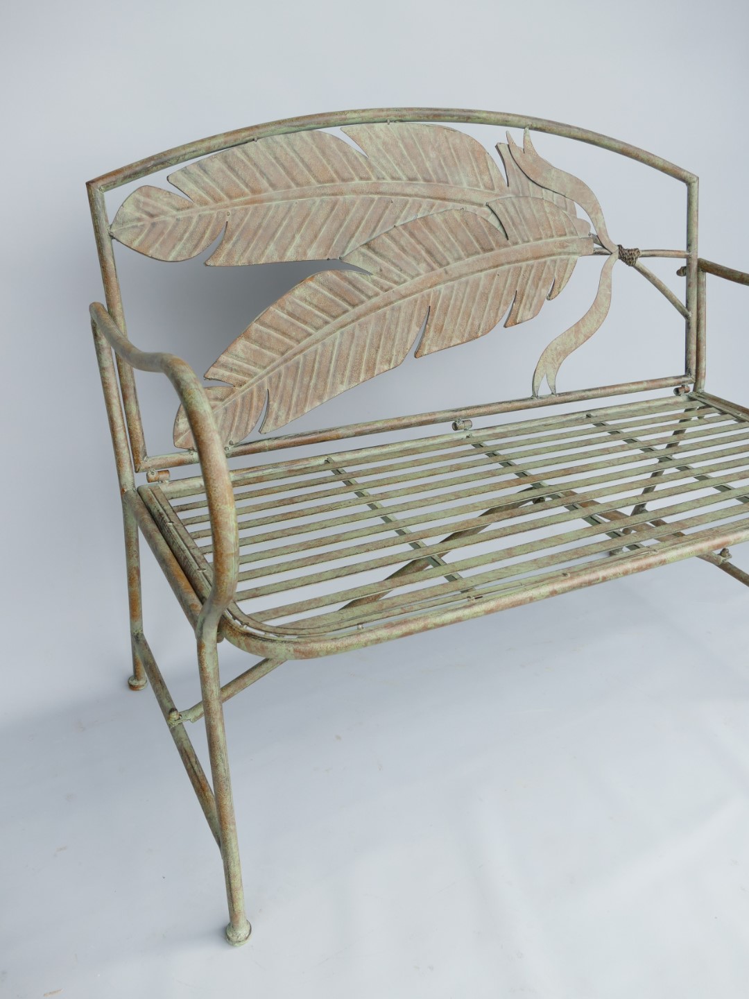 Bank Eisen rustikal grün L.108cm