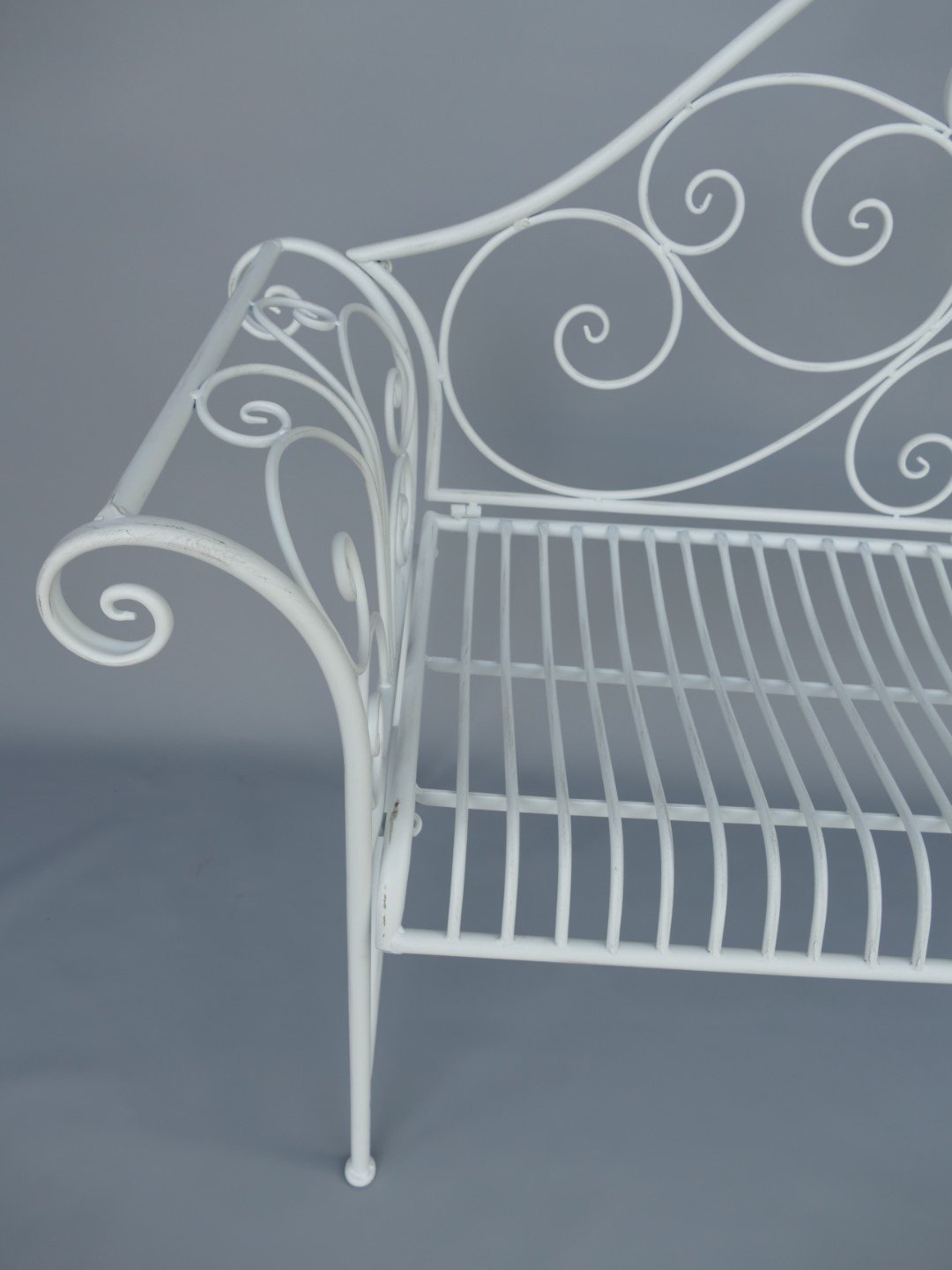 (*S)Bank Eisen rustikal weiss L.137-H.96cm