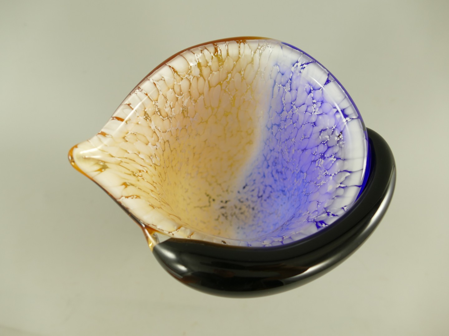 Glas Vase mit Gesicht farbe H.17cm