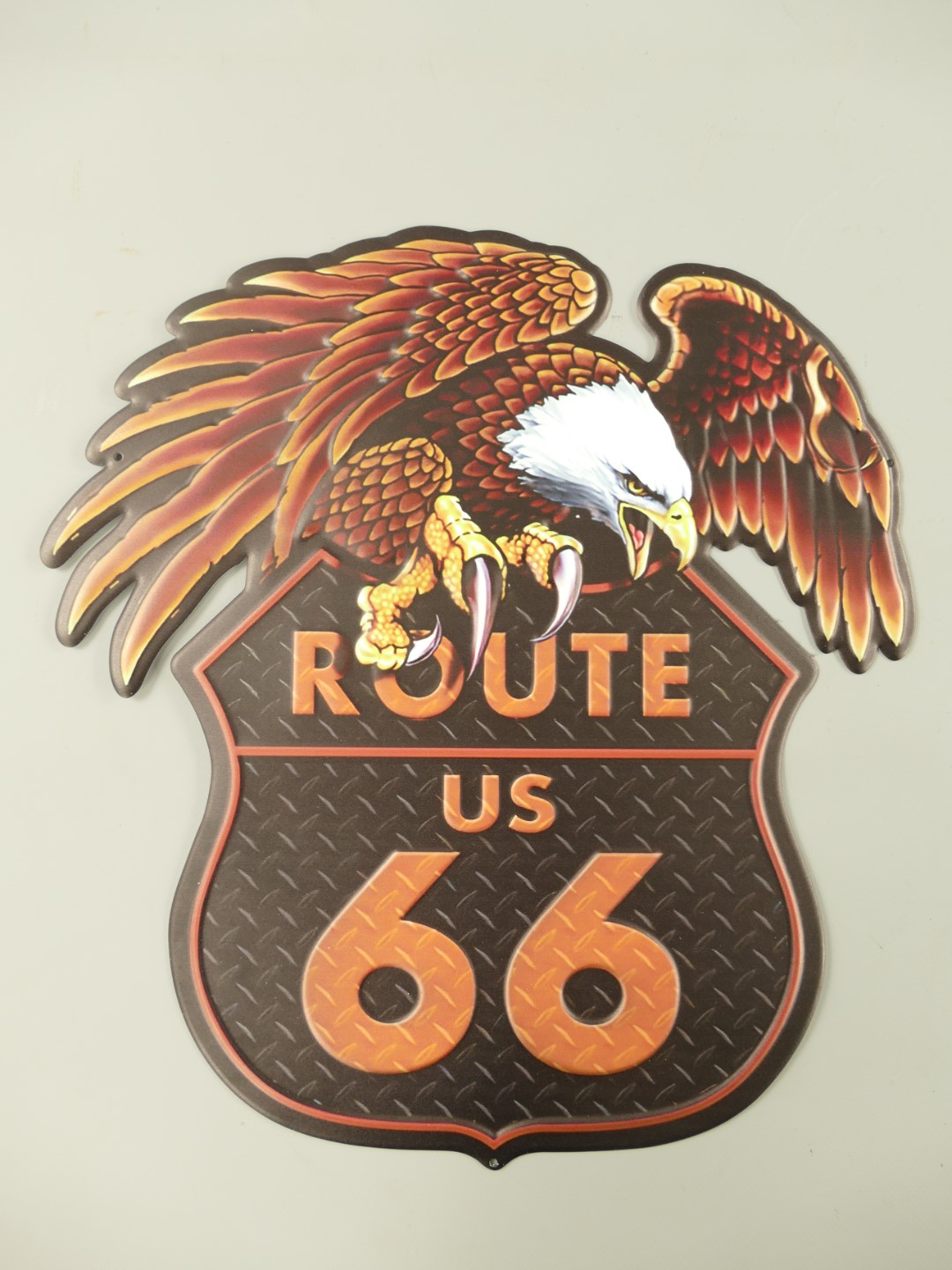 Wandschild(Gestanzt) Route*66 Adler H.40cm