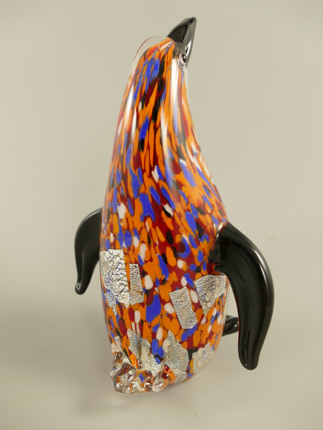 Glasfigur Murano styl Pinguine farbe H.22cm