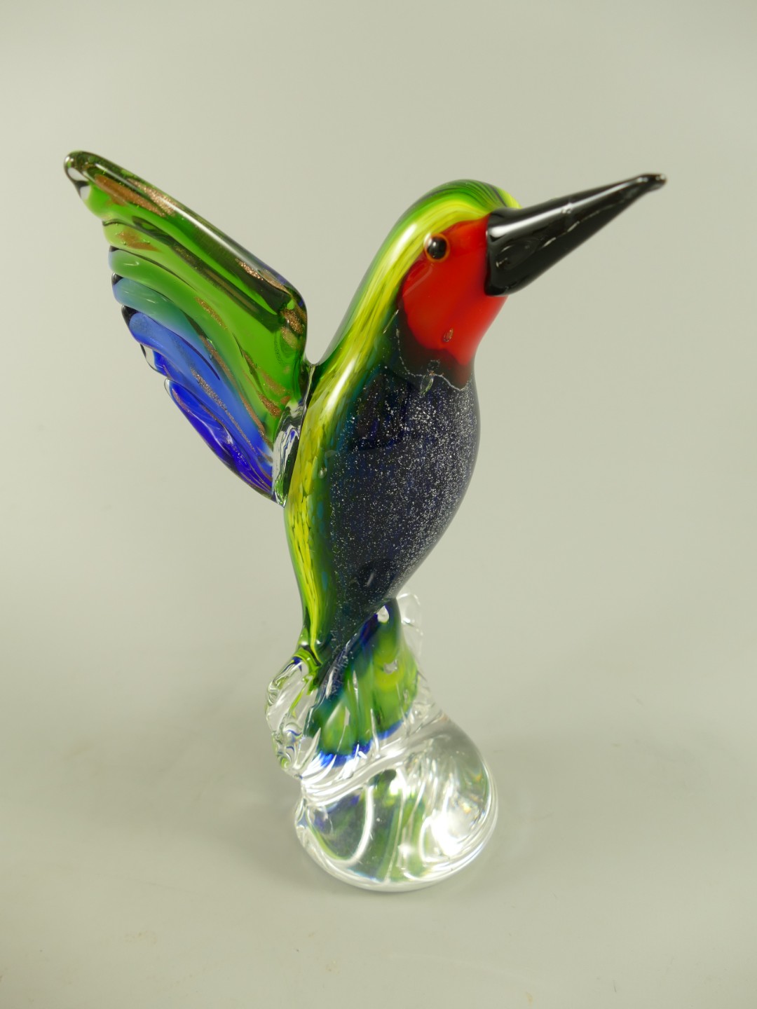 Glasfigur Murano styl Vogel farbe H.23cm