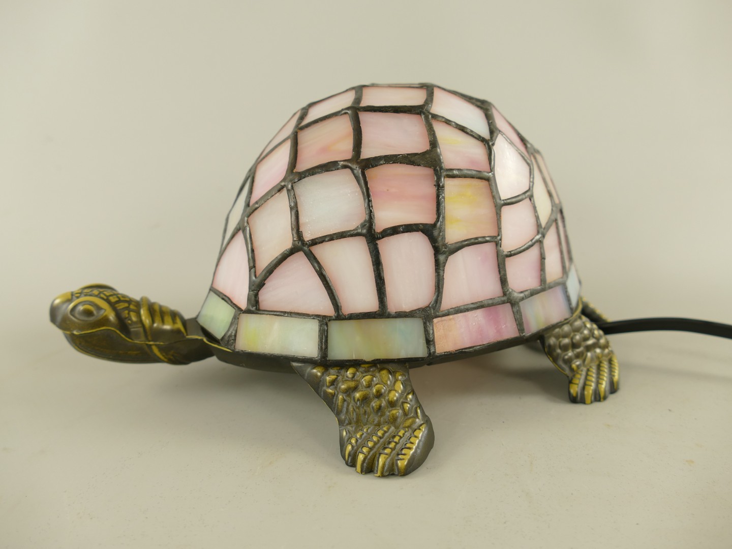 Lampe Tiffany Schildkröte Rosa fassung E14 L.22cm
